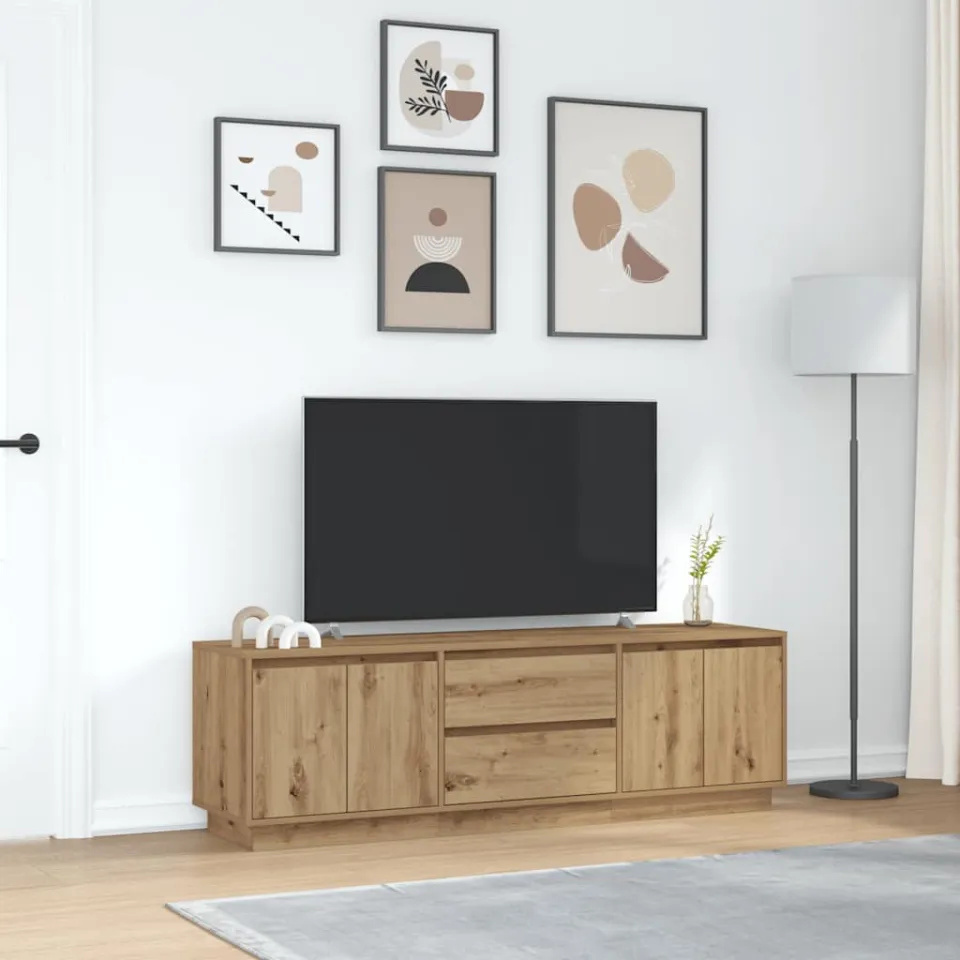 vidaXL Tv-meubel met LED-verlichting 160,5x41x50 cm artisanaal eiken, foto 3