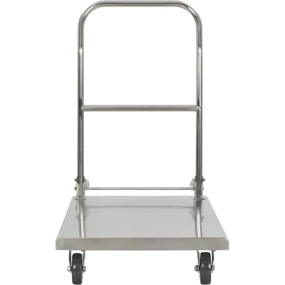 vidaXL Platformwagen 82x53x86 cm roestvrij staal zilverkleurig, foto 3