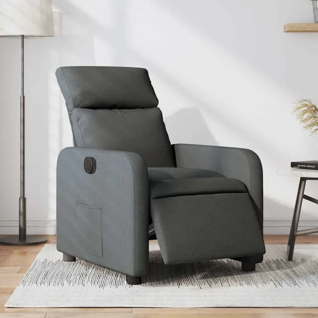 vidaXL Fauteuil elektrisch verstelbaar stof donkergrijs grijs