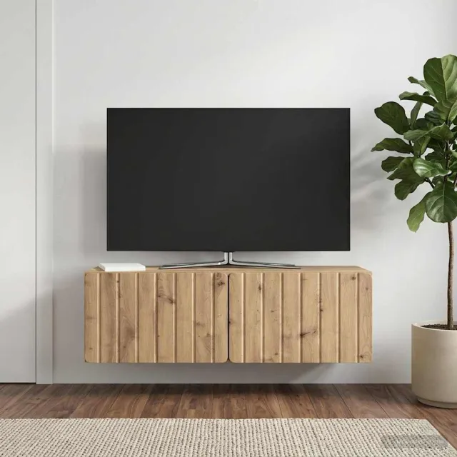 vidaXL Wandbeugel TV-kast 98 x 31 x 30 cm Artisanaal eiken Bruin