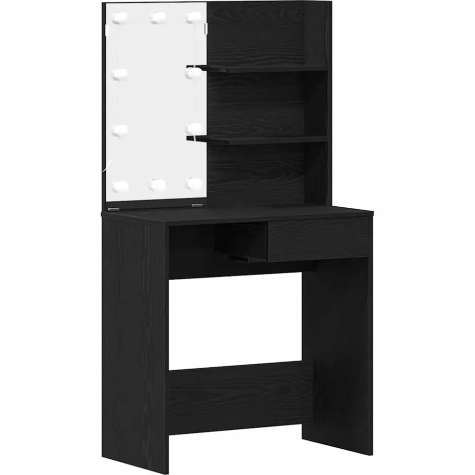 vidaXL Plafondtafel Zwart Eiken 74,5 x 40 x 141 cm Bewerkt hout, foto 3