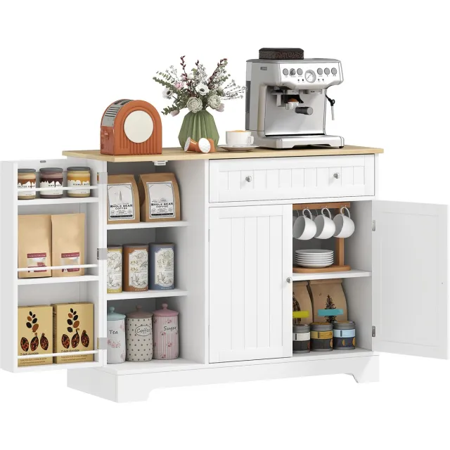 Homcom Dressoirkast - MDF - 105x40x83cm - Wit