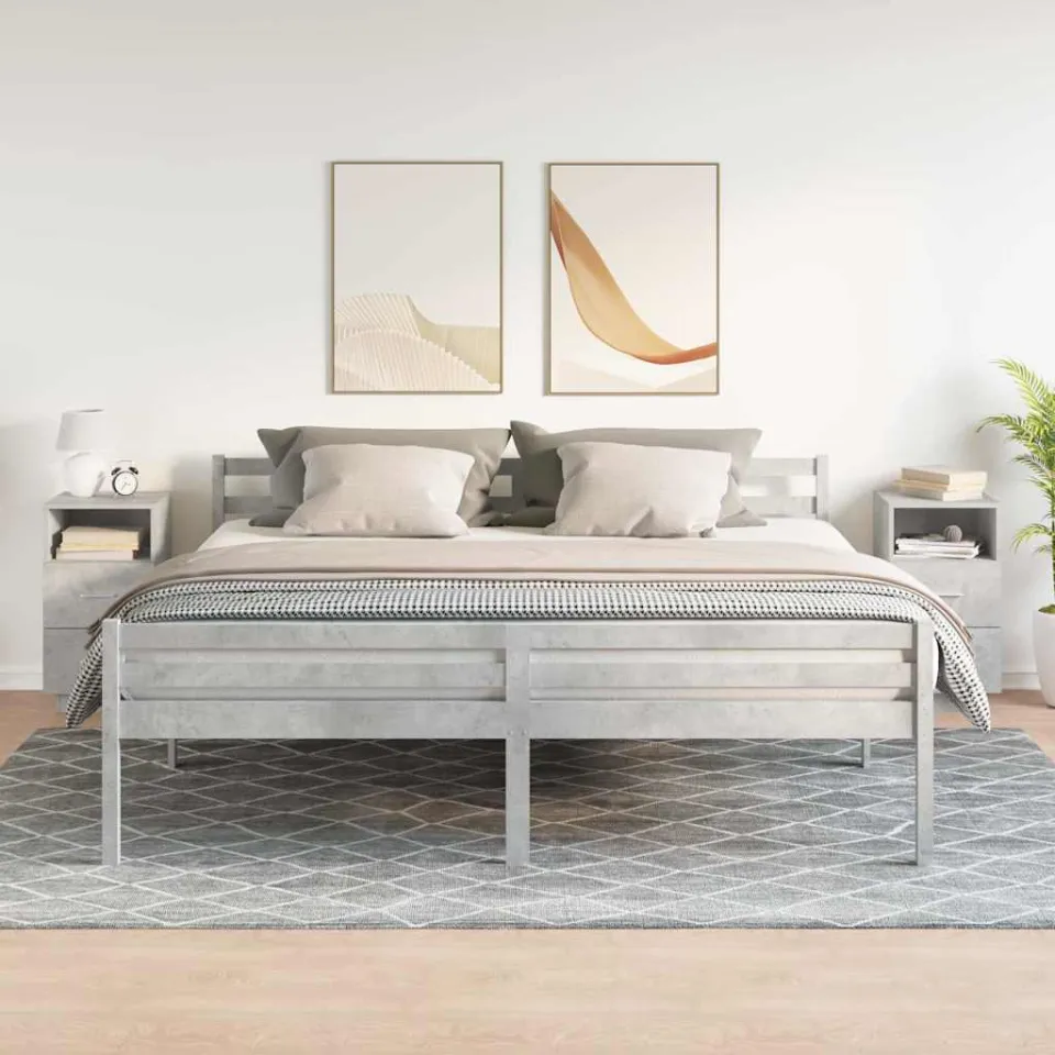 vidaXL Nachtkastjes 2 st met 2 lades 36x36x68 cm betongrijs grijs, foto 2