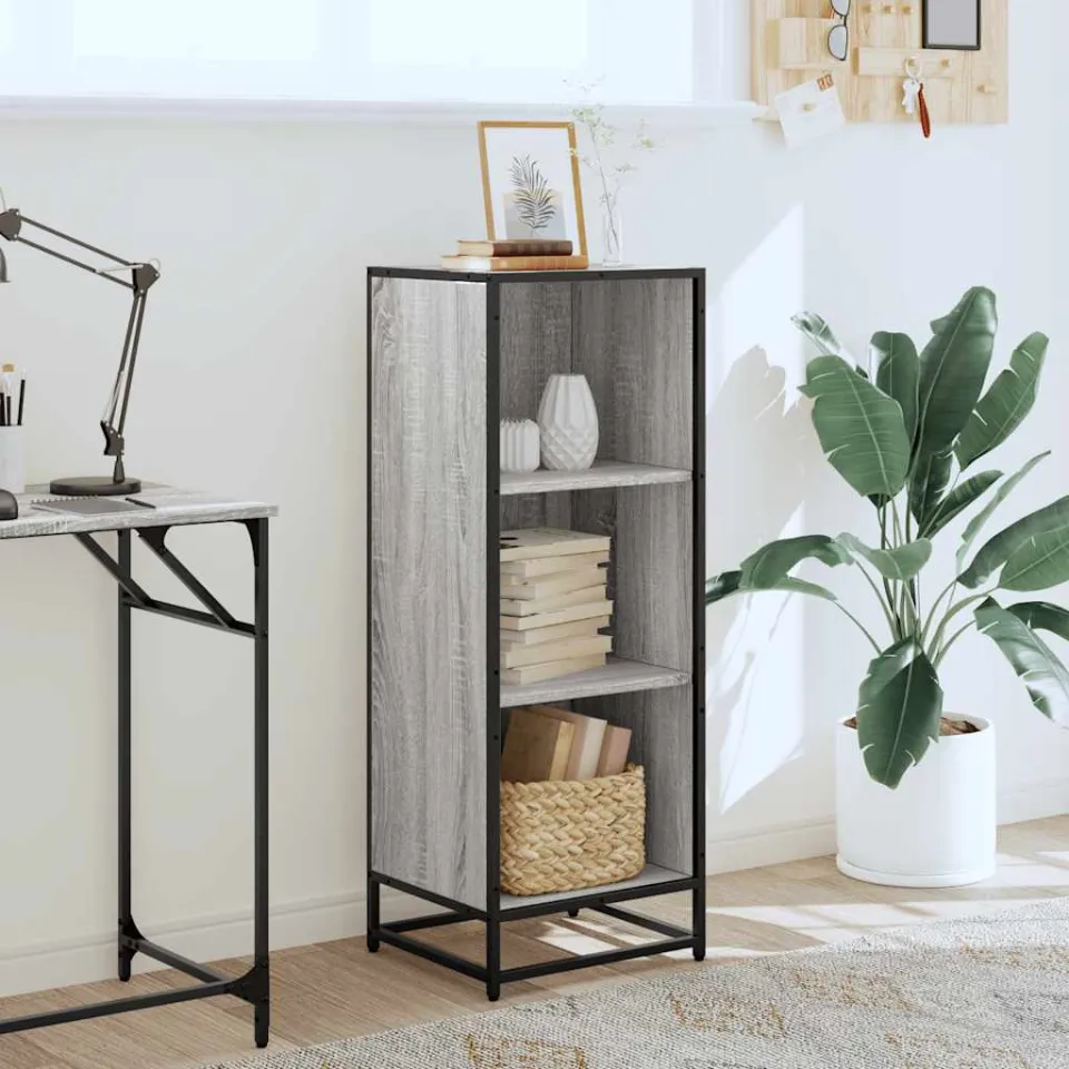 vidaXL Boekenkast 40x35x107,5 cm bewerkt hout grijs sonoma eikenkleur, foto 2