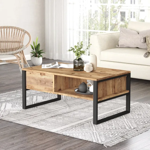 Skye Decor Asir Koffietafel - Atlantische pine - 100 x 44,4 x 59,7 cm Bruin