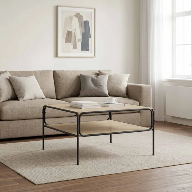 vidaXL Bijzettafel Sonoma Eiken 100 x 50 x 46 cm Bewerkt hout Bruin