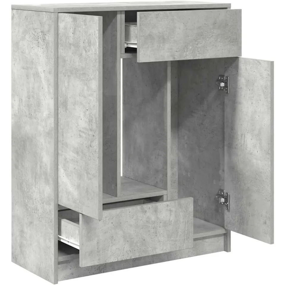 vidaXL Dressoir met lades en deuren 73x31x90 cm betongrijs grijs, foto 4