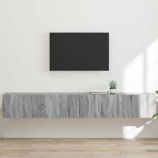 vidaXL TV Wandkast 2 st Grijs Sonoma Bewerkt hout