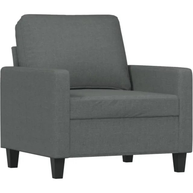 vidaXL Fauteuil - met - voetenbank - 60 - cm - stof - donkergrijs