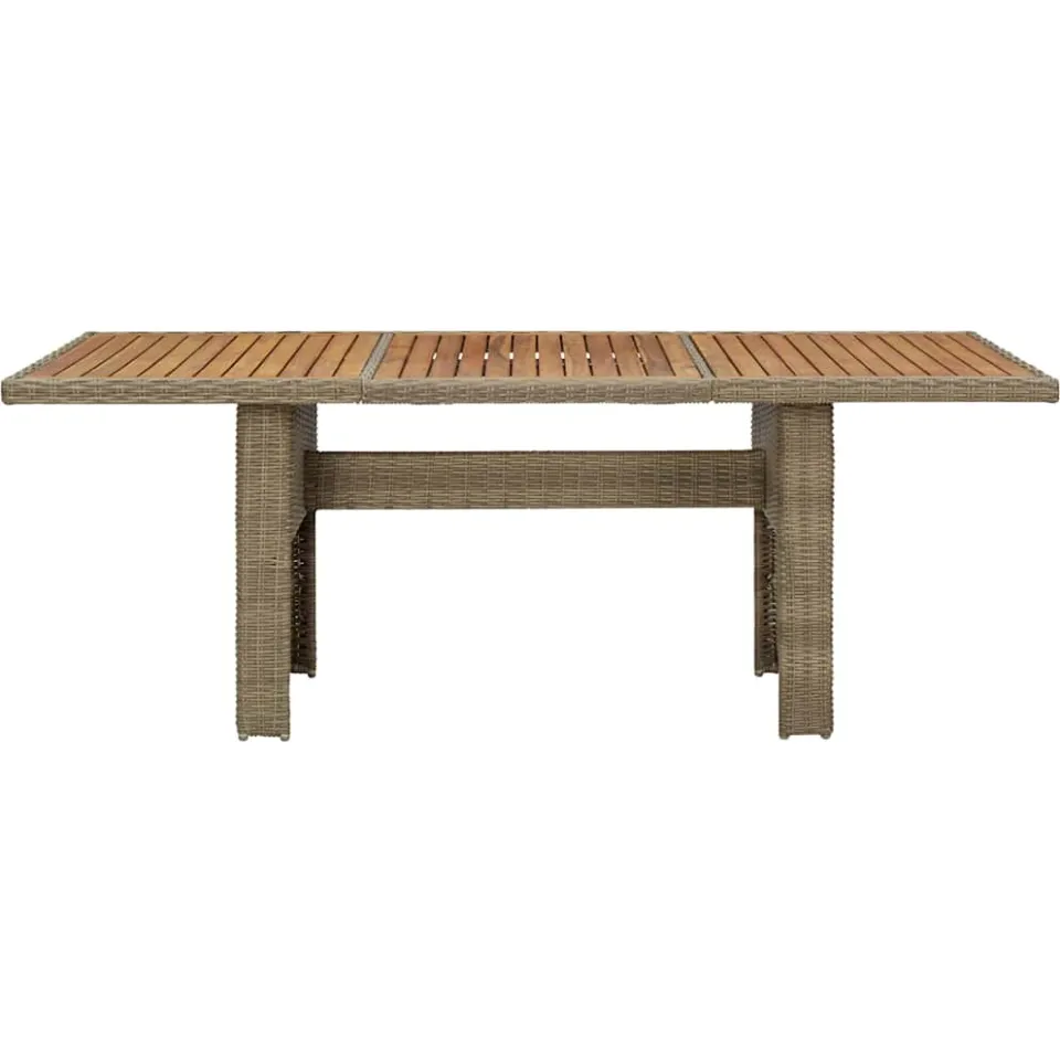vidaXL Tuintafel 200x100x74 cm poly rattan bruin, foto 2