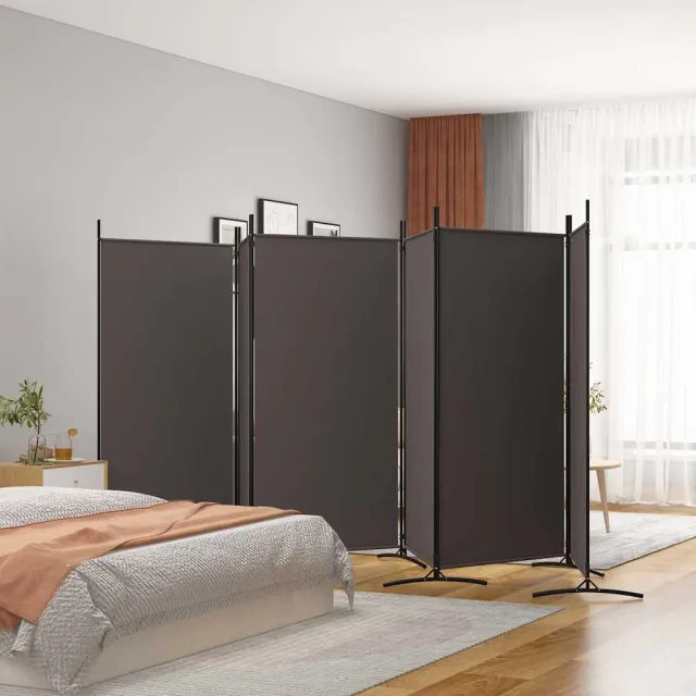 vidaXL Kamerscherm met 6 panelen 520x180 cm stof bruin, foto 2
