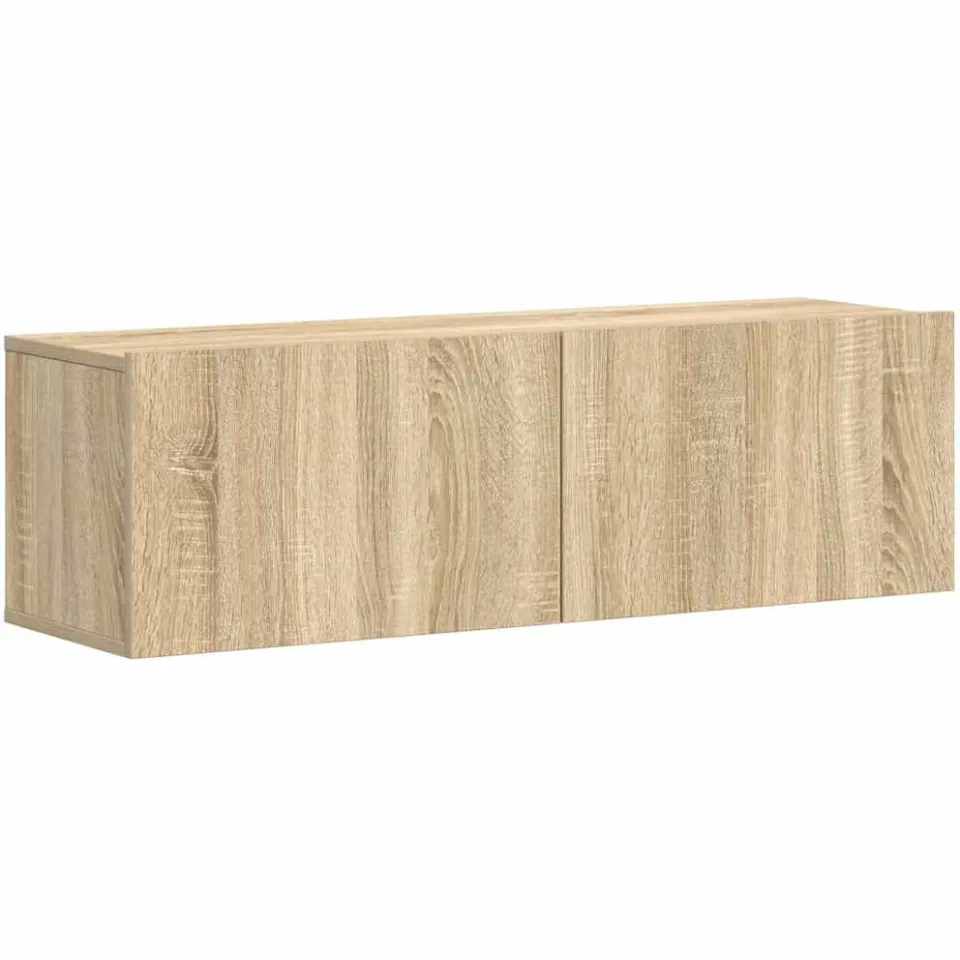 vidaXL 3-delige Tv-meubelset bewerkt hout sonoma eikenkleurig Bruin
