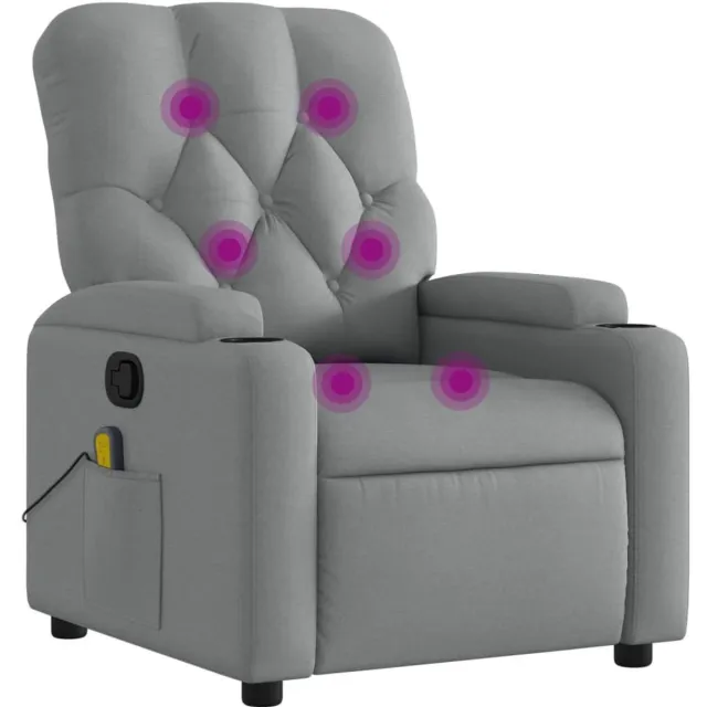 vidaXL Massagestoel - met - lichtgrijze - stof Lichtgrijs