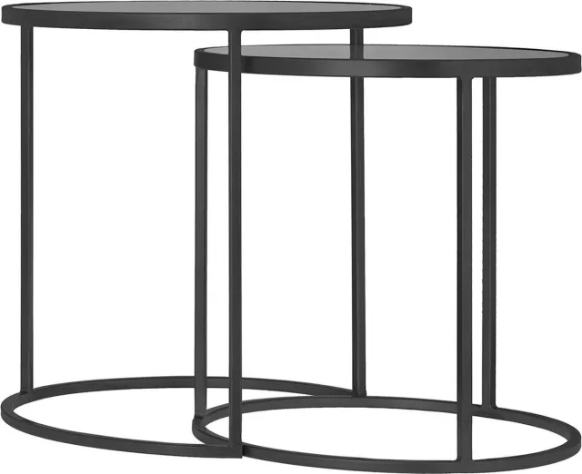 Riverdale Bijzettafel Amaro 50cm zwart - set van 2