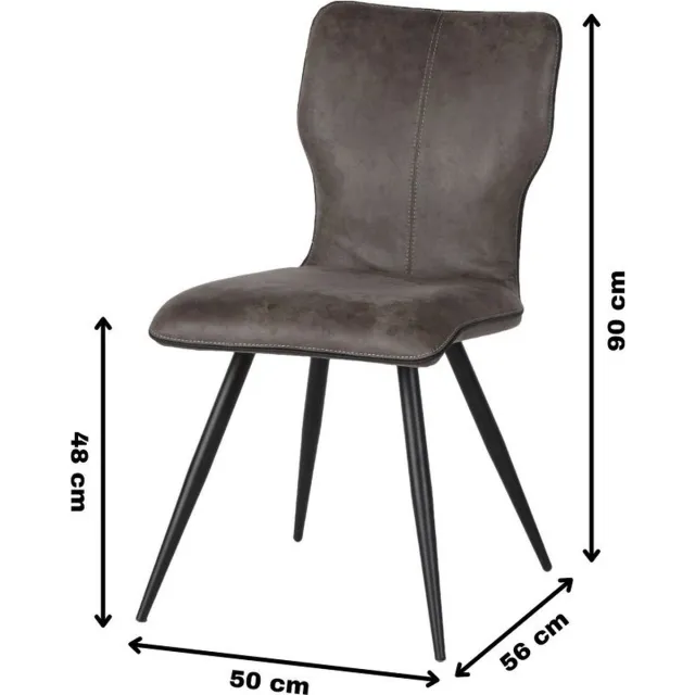 WAYS. Stijlvolle eetkamerstoelen – Grijs – Modern en comfortabel design – Houten poten – 8 stuks