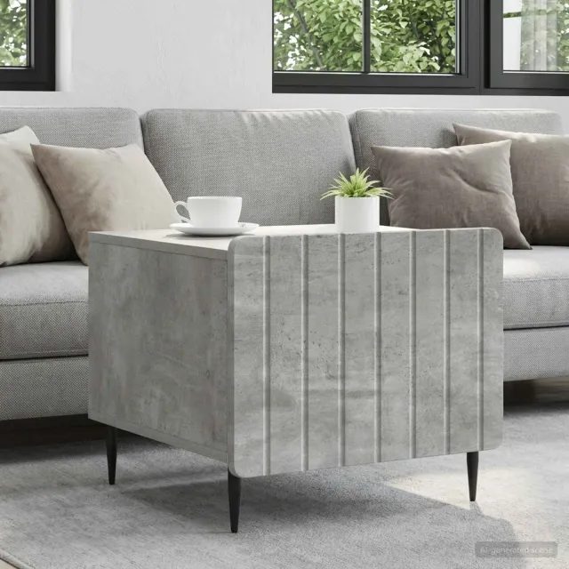 vidaXL Salontafel met lade Betongrijs 49 x 50 x 42 cm Bewerkt hout grijs, foto 2