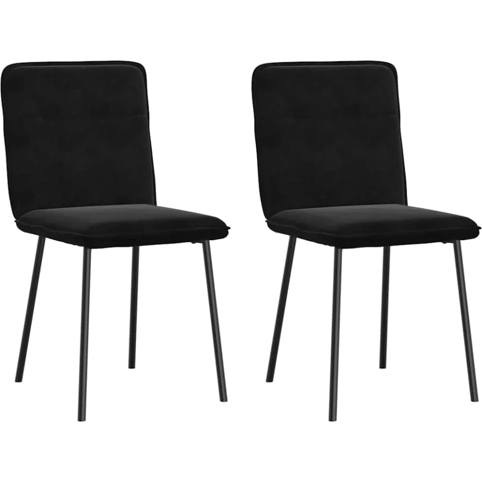 vidaXL Eetkamerstoelen 2 st fluweel zwart