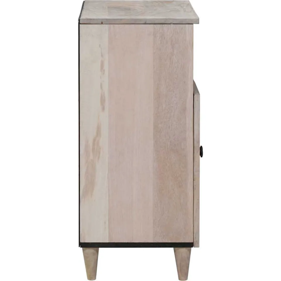 vidaXL Dressoir Bleached Wit 60 x 33 x 75 cm Massief Mango Hout, foto 4