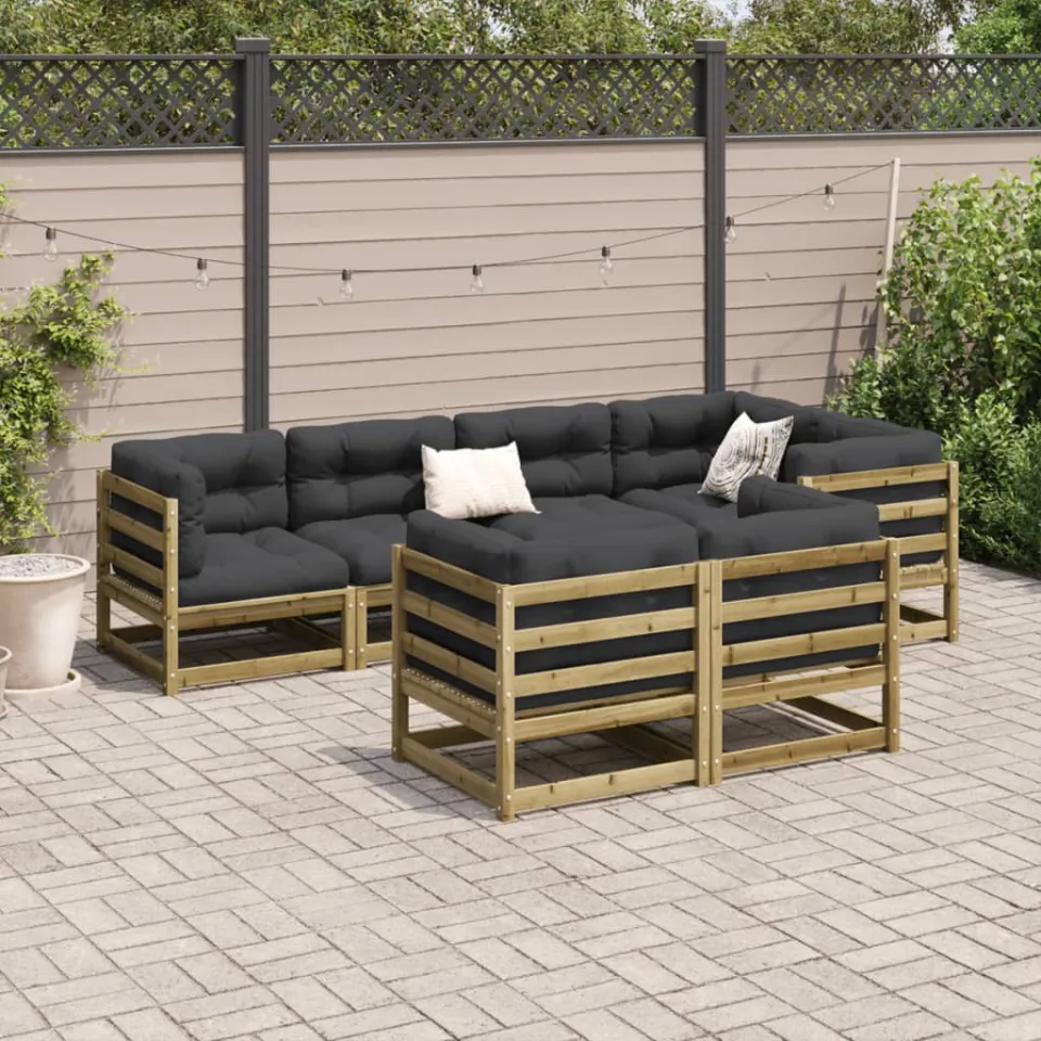 vidaXL 7-delige Loungeset geïmpregneerd grenenhout bruin, foto 3