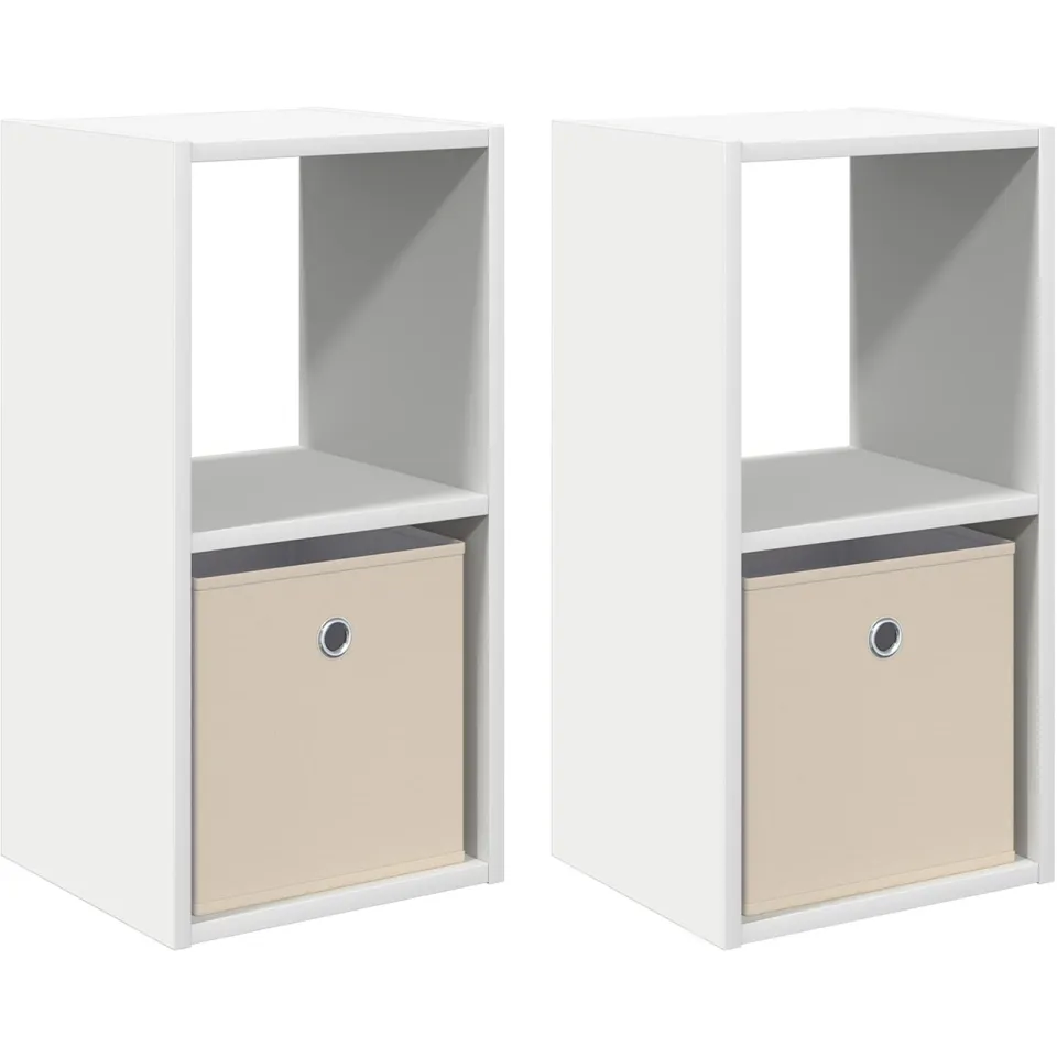 vidaXL Nachtkastje 2 st Wit 30,5 x 27 x 59,5 cm Bewerkt hout, foto 3