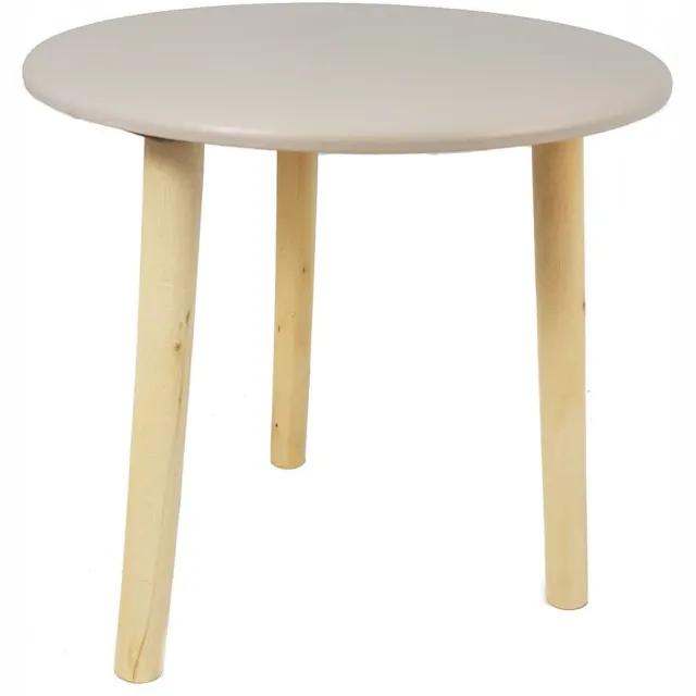 Famanu Decoratieve houten tafel, 30 x 30 cm, kleur: taupe, kleine bijzettafel, salontafel, banktafel, bloemenkruk