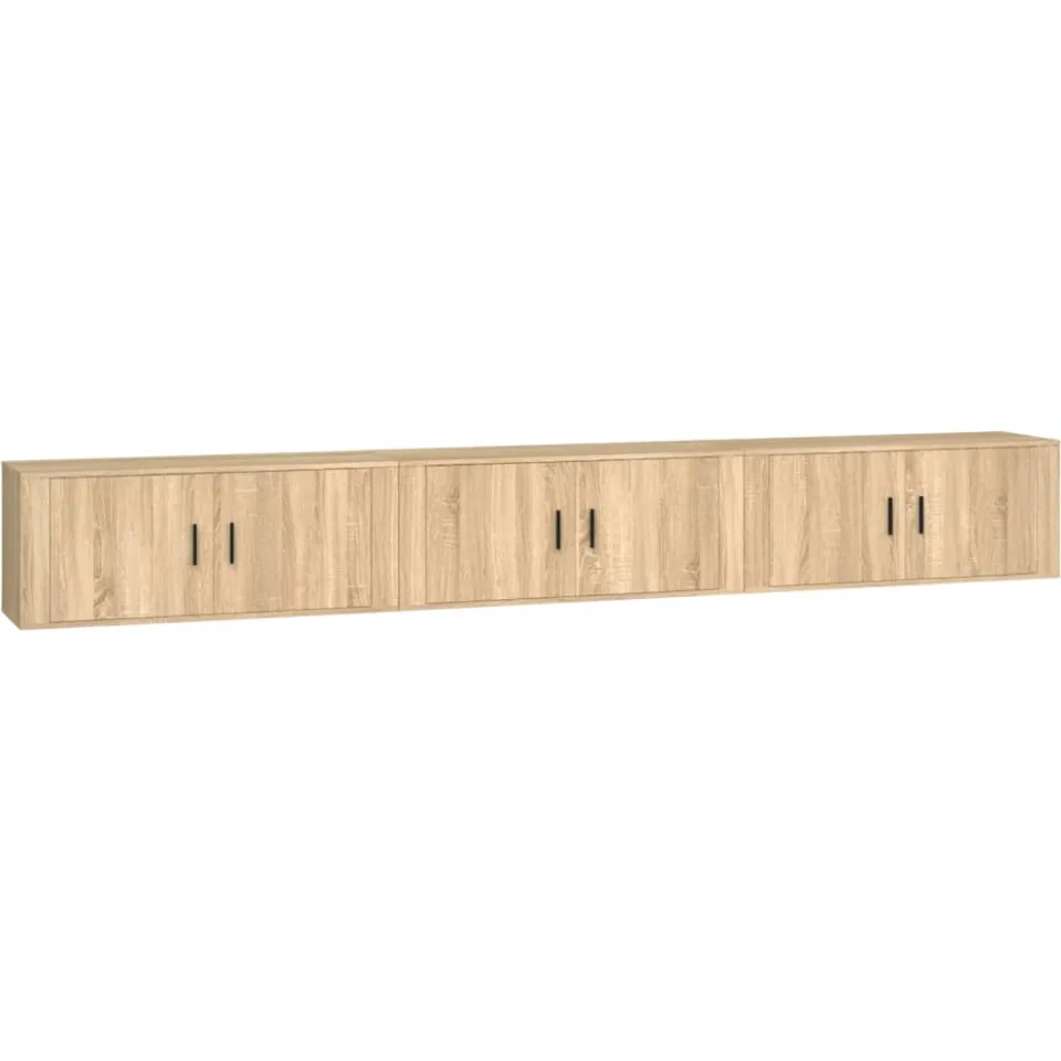 vidaXL Tv-wandmeubels 3 st 100x34,5x40 cm sonoma eikenkleurig, foto 3