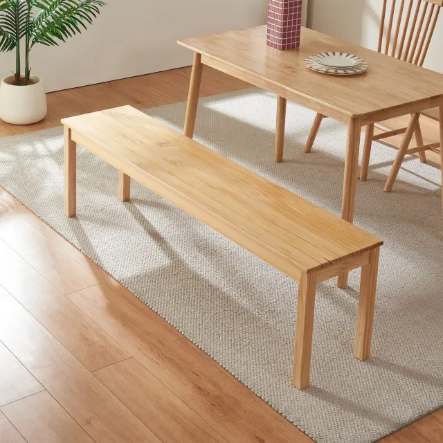 en.casa Eetkamerbank Trerunulu 140x35x45 cm naturel [en.casa]