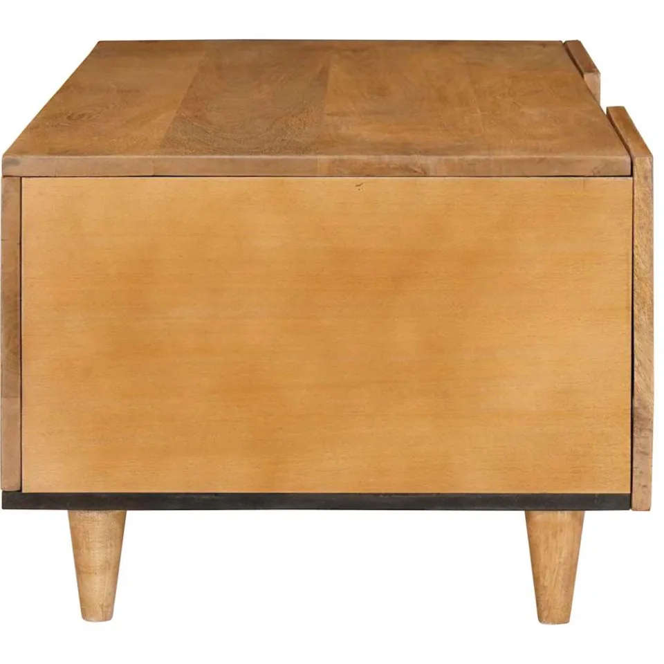 vidaXL Salontafel Licht Bruin 100 x 54 x 40 cm Massief Mango Hout, foto 4