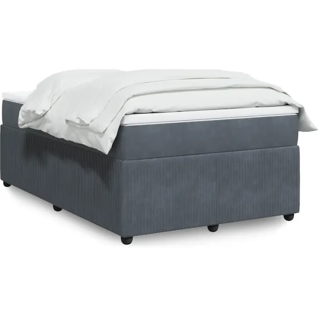 vidaXL Boxspring met matras fluweel donkergrijs 120x190 cm grijs