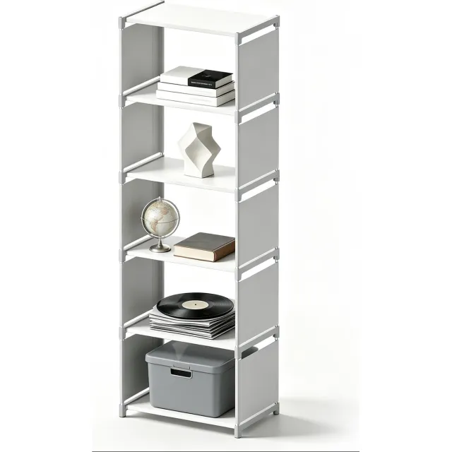 Soontrans Boekenkast - 5 Lagen - Multifunctionele Opbergkast - Modern design Vakkenkast geschikt voor Woonkamer - Slaapkamer en Studeerkamer - Wit