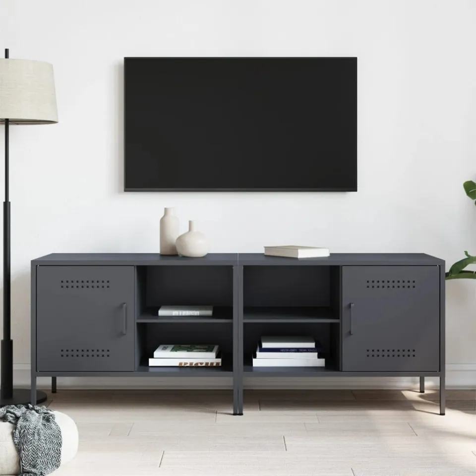 vidaXL Tv-meubelen 2 st 68x39x50,5 cm staal antracietkleurig, foto 3