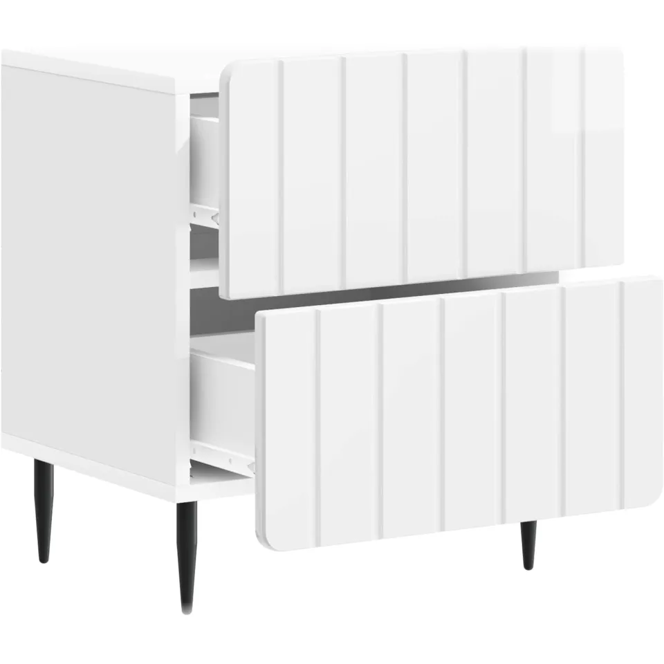 vidaXL Nachtkastje Hoogglans Wit 43 x 34,5 x 49,5 cm Bewerkt hout