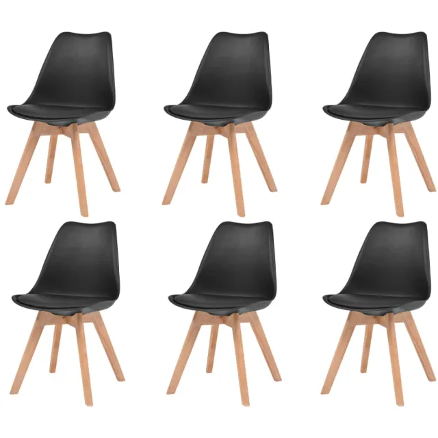 vidaXL Eetkamerstoelen 6 st kunststof zwart