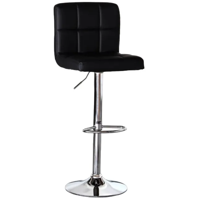 Lizzely Garden & Living SET DEAL: 4 stuks Barkruk Anel met rugleuning: zwart leder barstoel