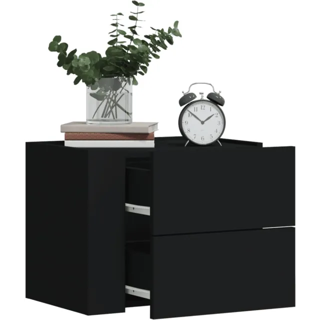 vidaXL Nachtkastjes wandgemonteerd 2 st 45x30x35 cm zwart, foto 2