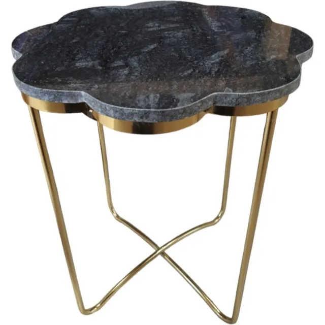 Mica Decorations Coco Bijzettafel marmer zwart, FFC 100% , H56xD47cm Zwart goud