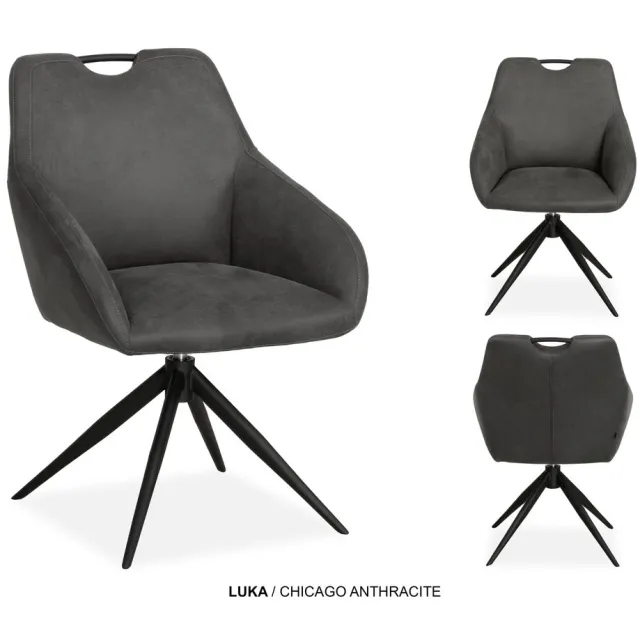 Maxfurn MX-Sofa - Stoel Luka / Kleur: Antraciet