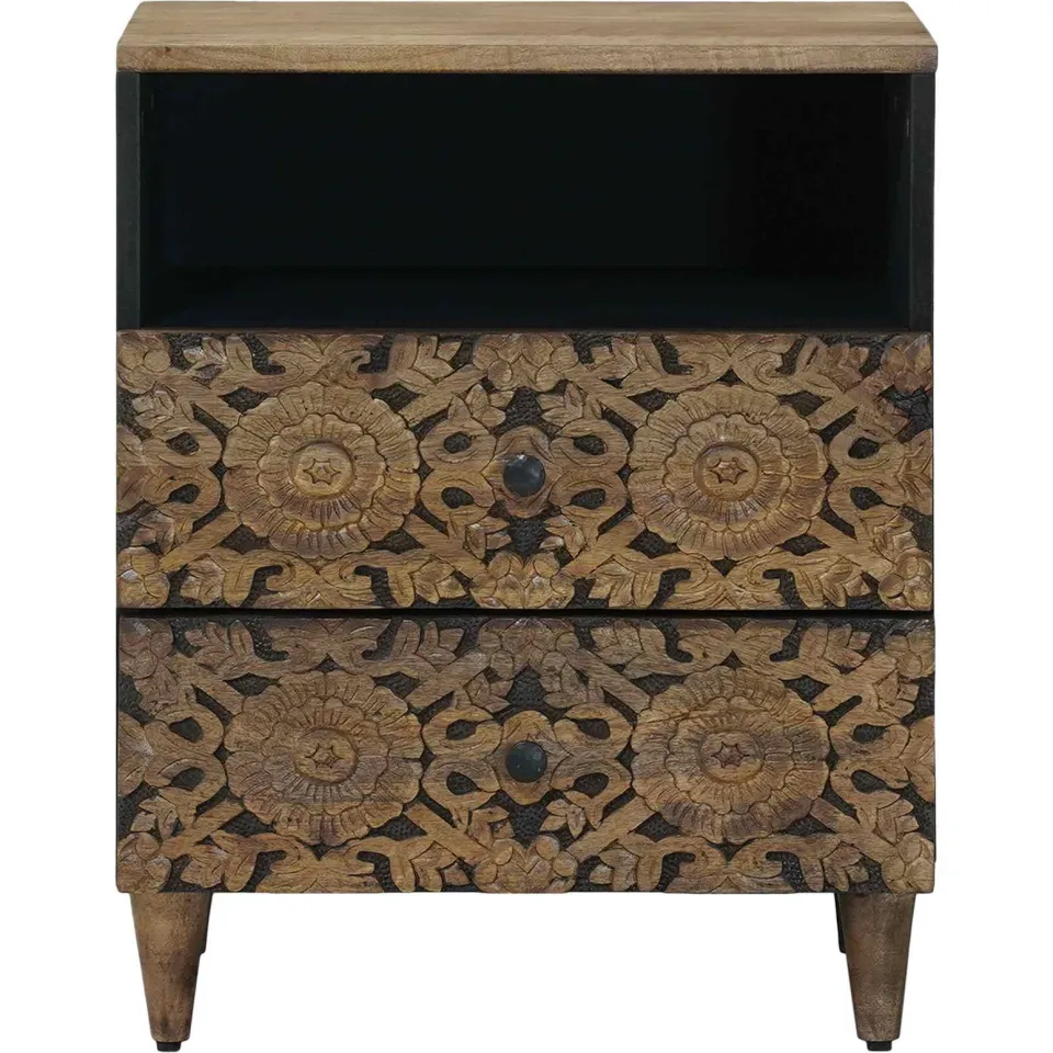 vidaXL Bed kast Bruin 50 x 33 x 60 cm Massief Mango Hout, foto 3