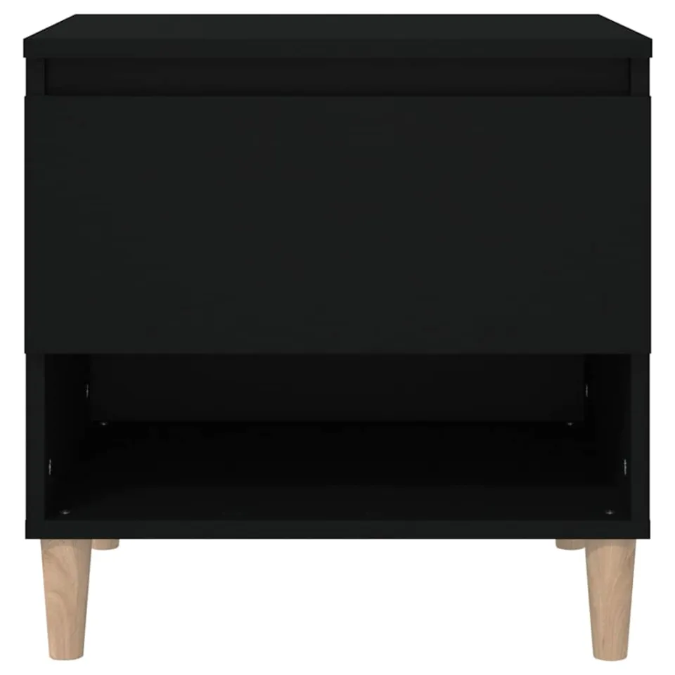 vidaXL Nachtkastjes 2 st 50x46x50 cm bewerkt hout zwart, foto 3