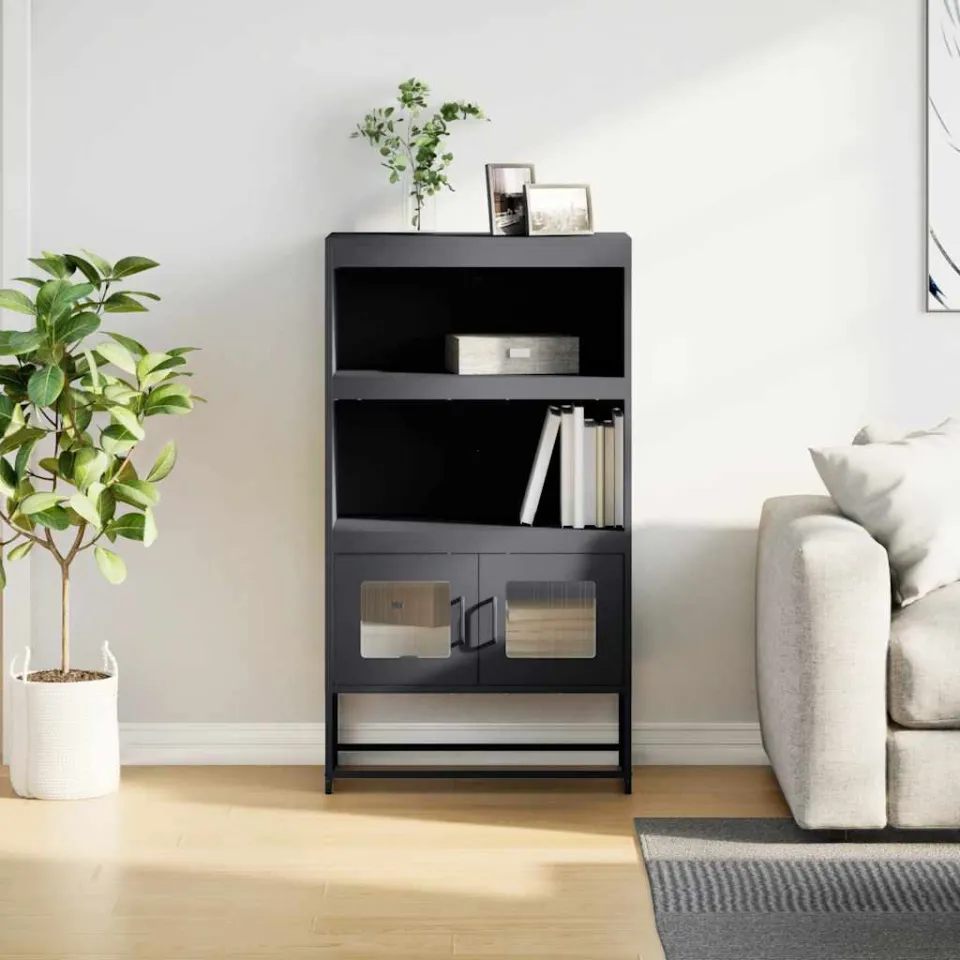 vidaXL Hoge kast 68x39x123 cm staal antracietkleurig, foto 2