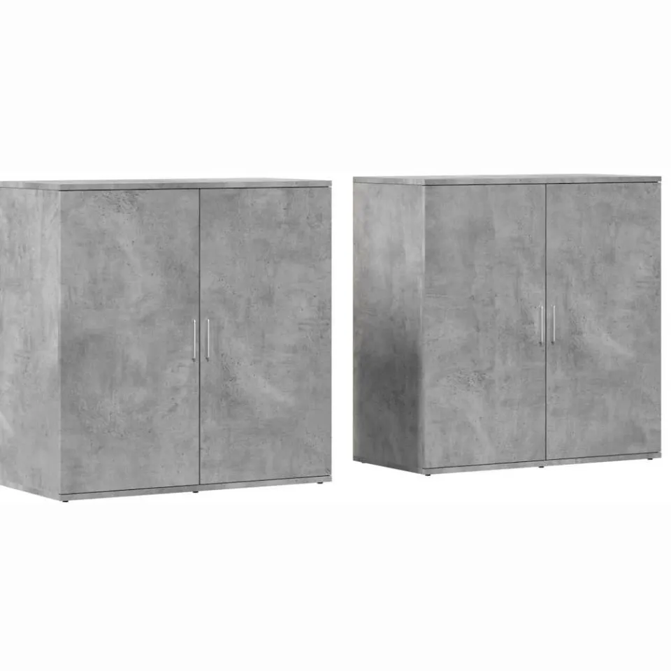 vidaXL Dressoirs 2 st 79x38x80 cm bewerkt hout betongrijs