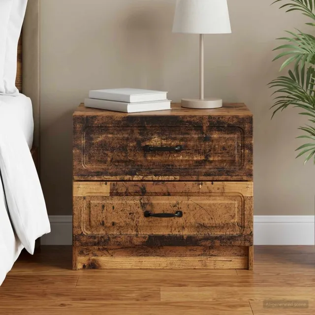 vidaXL Nachtkastje Oud hout 62 x 34,5 x 44,5 cm Bewerkt hout bruin, foto 2