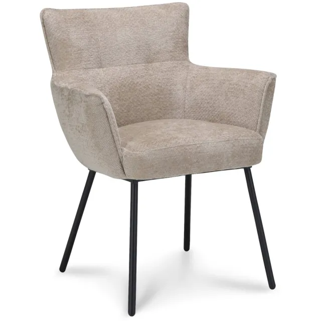 Icon Living Armstoel Nora - Stof Movie Desert - Leg Black Creme