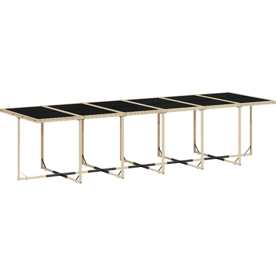 vidaXL 13-delige Tuinset met kussens poly rattan beige, foto 3