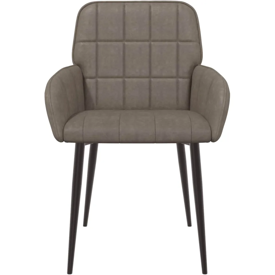 vidaXL Eettafelstoelen 2 st Kunstleer Grijs 56,5 x 50 x 85 cm