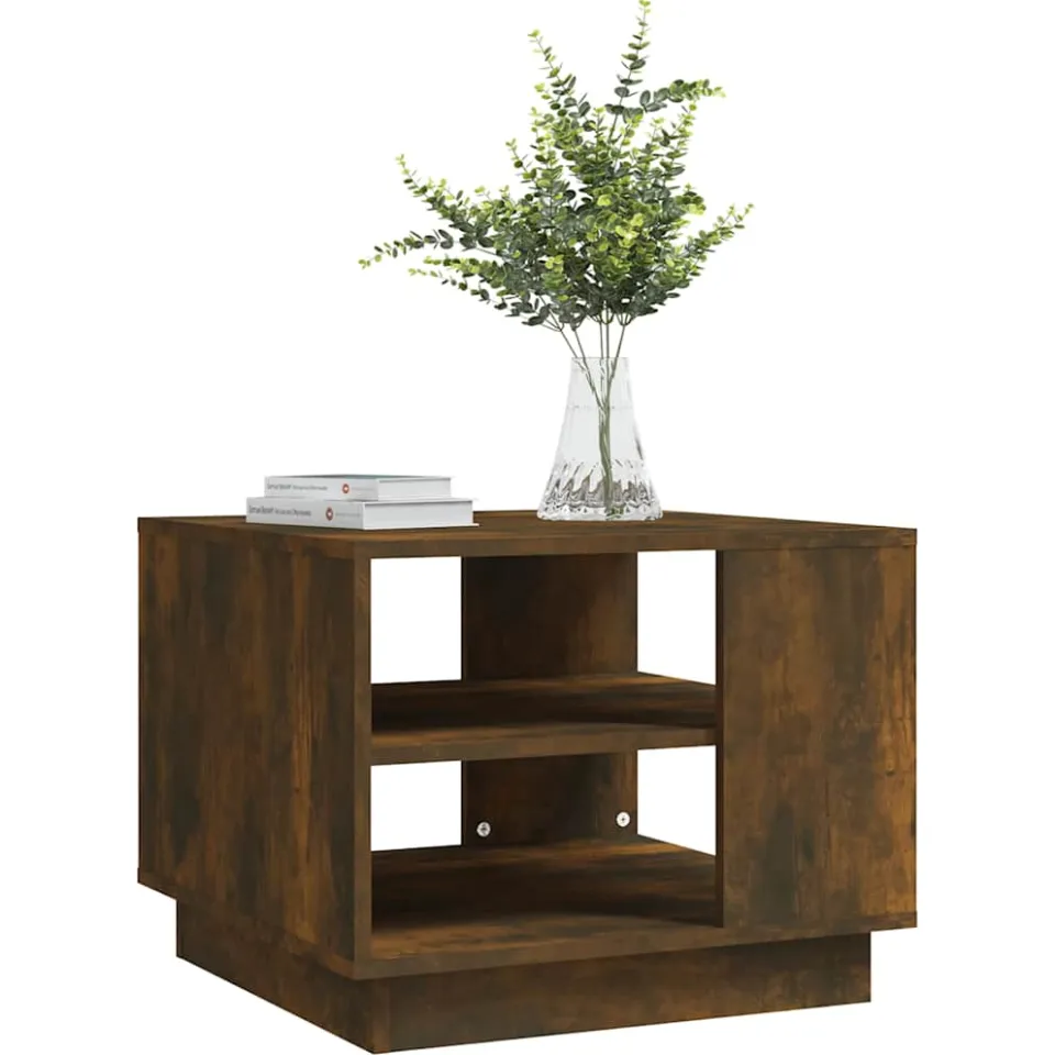 vidaXL Salontafel 55x55x43 cm bewerkt hout gerookt eikenkleurig, foto 3