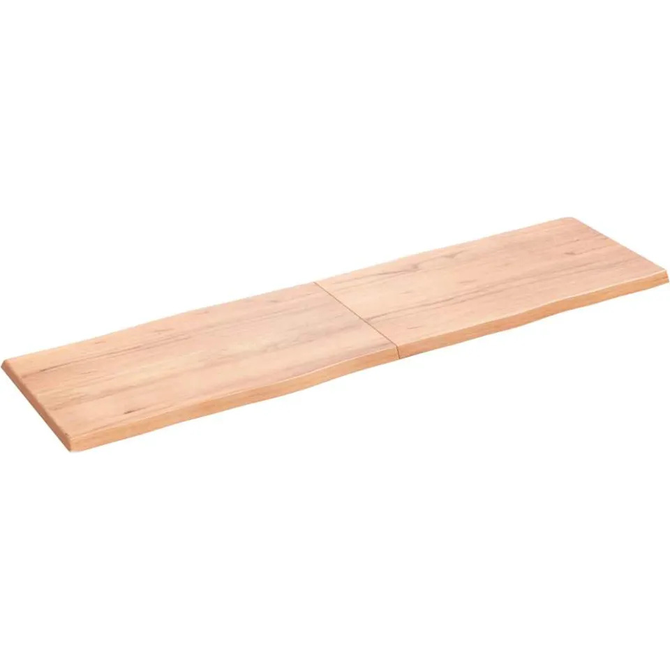 vidaXL Tafelblad natuurlijke rand 180x50x(2-4) cm eikenhout lichtbruin, foto 2