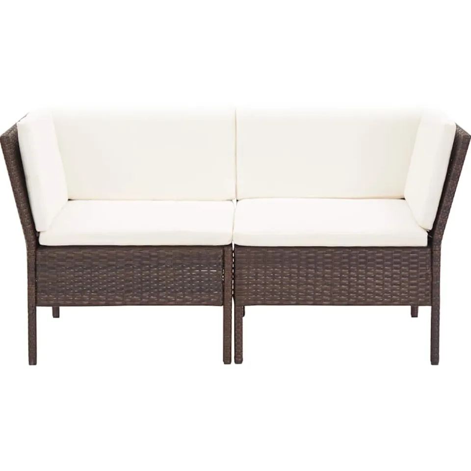 vidaXL 6-delige Loungeset met kussens poly rattan bruin, foto 4
