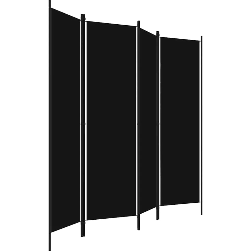 vidaXL Kamerscherm met 4 panelen 200x180 cm zwart, foto 2