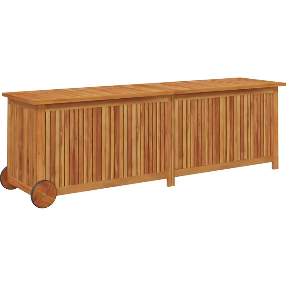 vidaXL Tuinbox met wieltjes 150x50x58 cm massief acaciahout bruin, foto 3